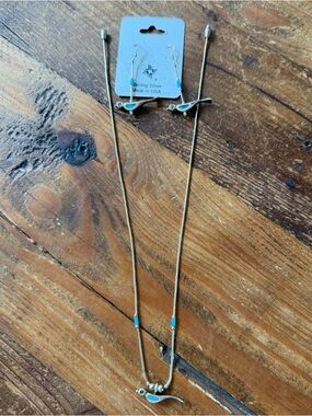 Vintage Navajo Turquoise & Liquid Silver Set